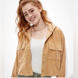 American Eagle Women's Corduroy Hooded Utility Jacket XL